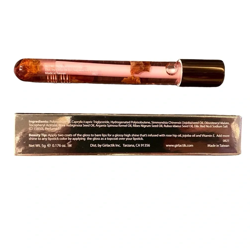 Girlactik Rose Oil Clear Petal Gloss in La Rose 5g/.176 OZ